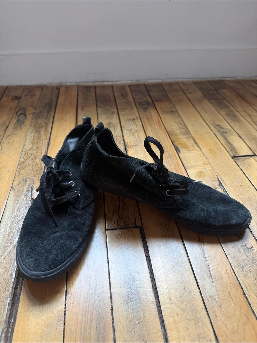 Men's Prada Black Suede Lace-Up Shoes